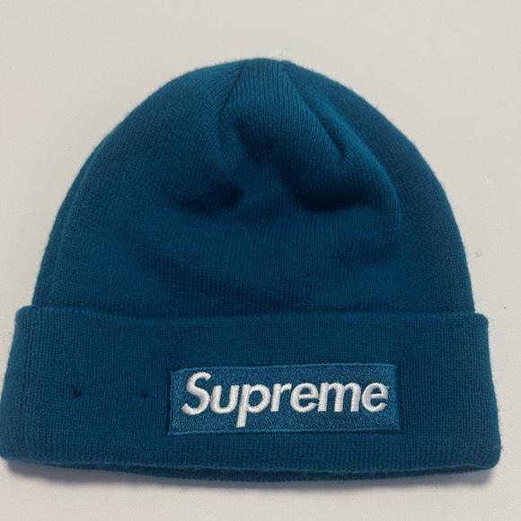 Supreme Other - Supreme Beanie Hat Blue/White Grunge Streetwear Casual Logo Embroidered